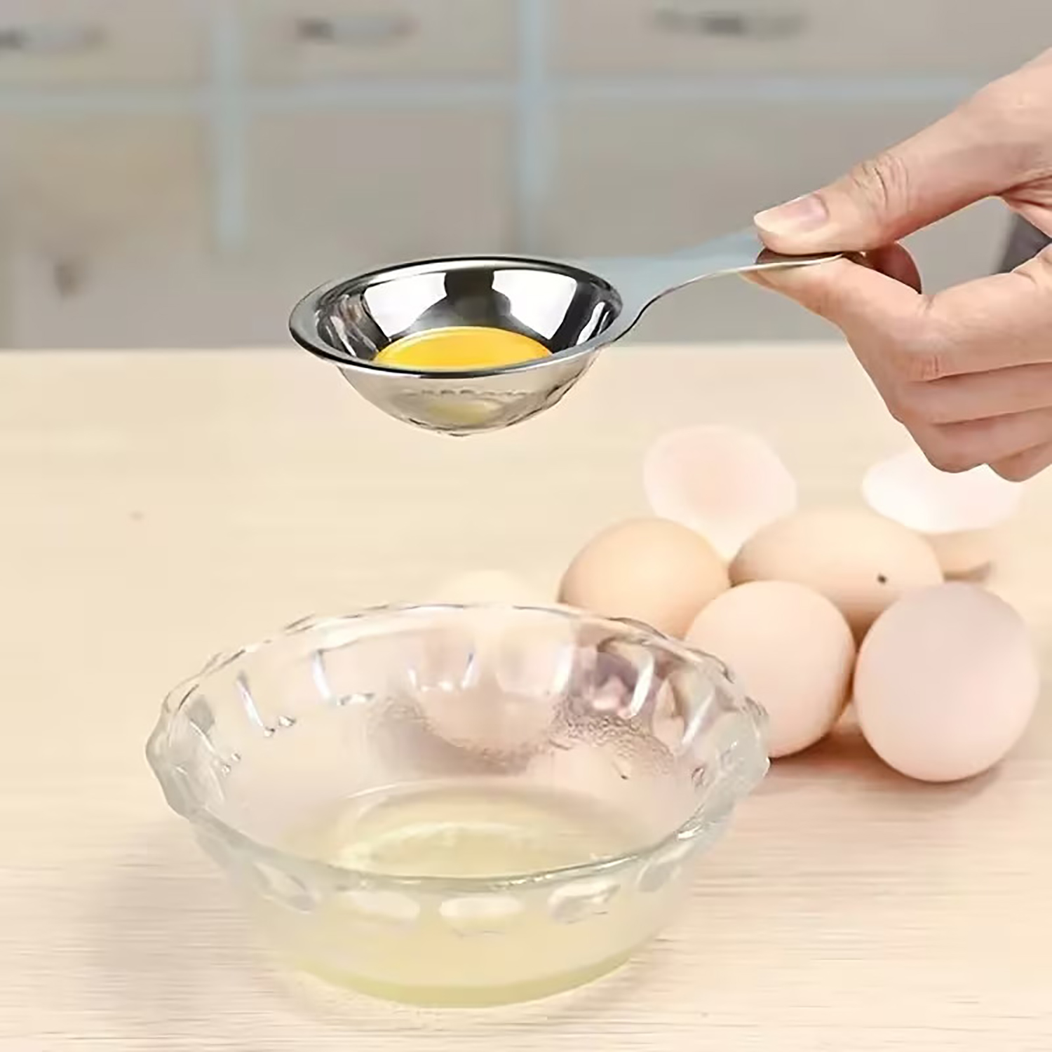 Egg Separator Tool - Pemisah Telur Stainless Steel, Saringan, Filter,