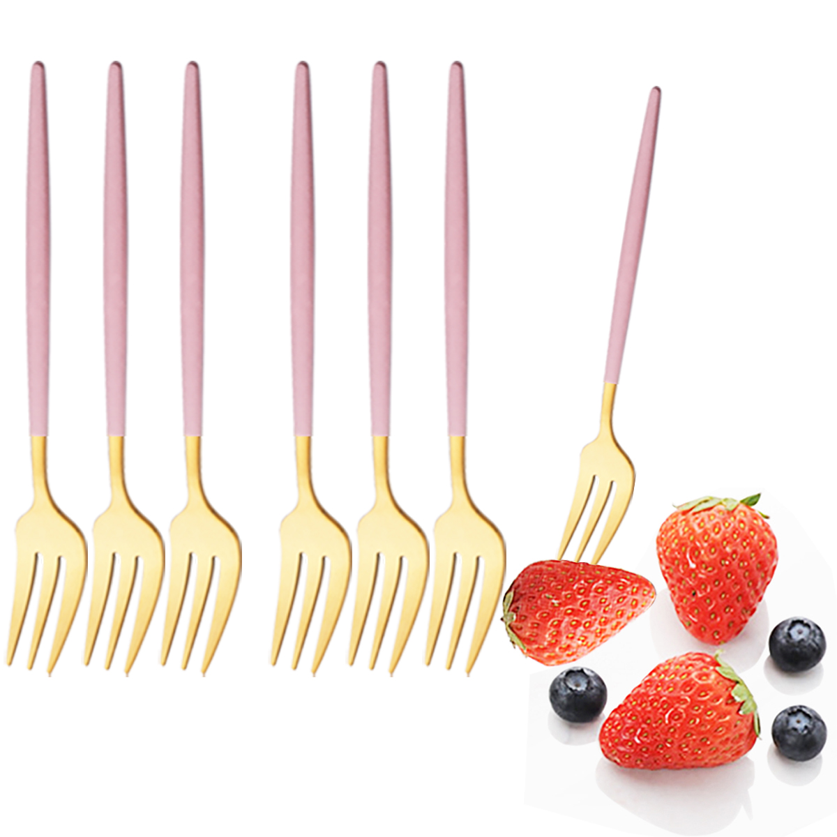 6 Buah Set Alat Makan Emas Mer - Kitchen Gadgets Gold ulasan dan harga