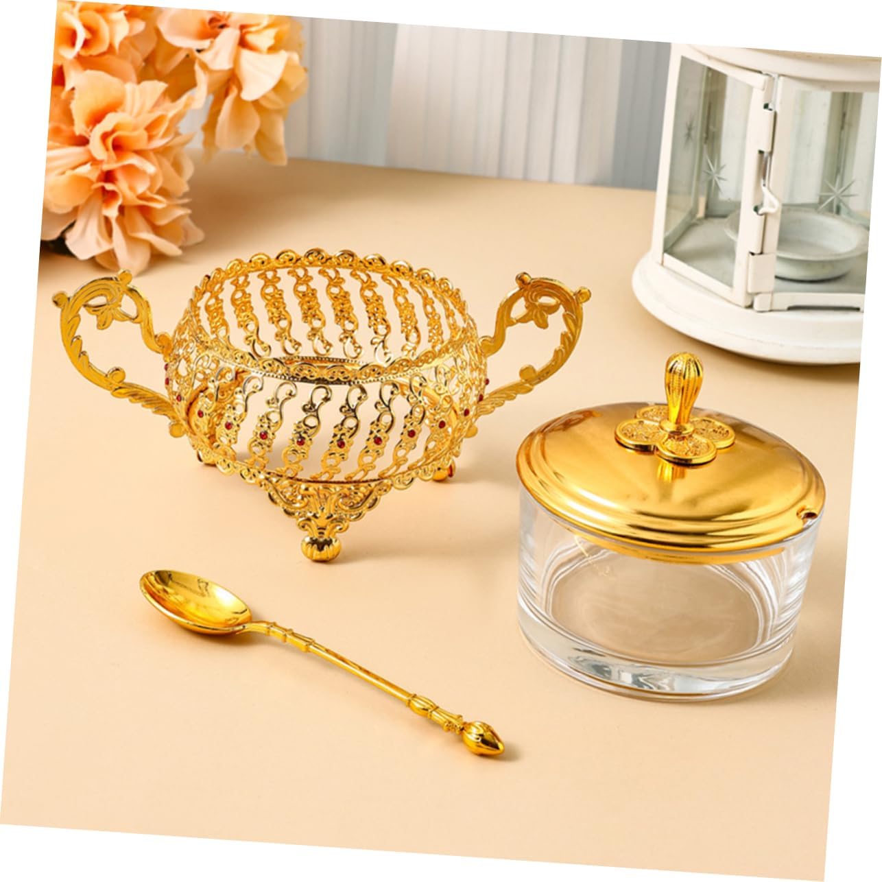 Mangkuk Gula dengan Tutup dan  - Kitchen Gadgets Gold ulasan dan harga